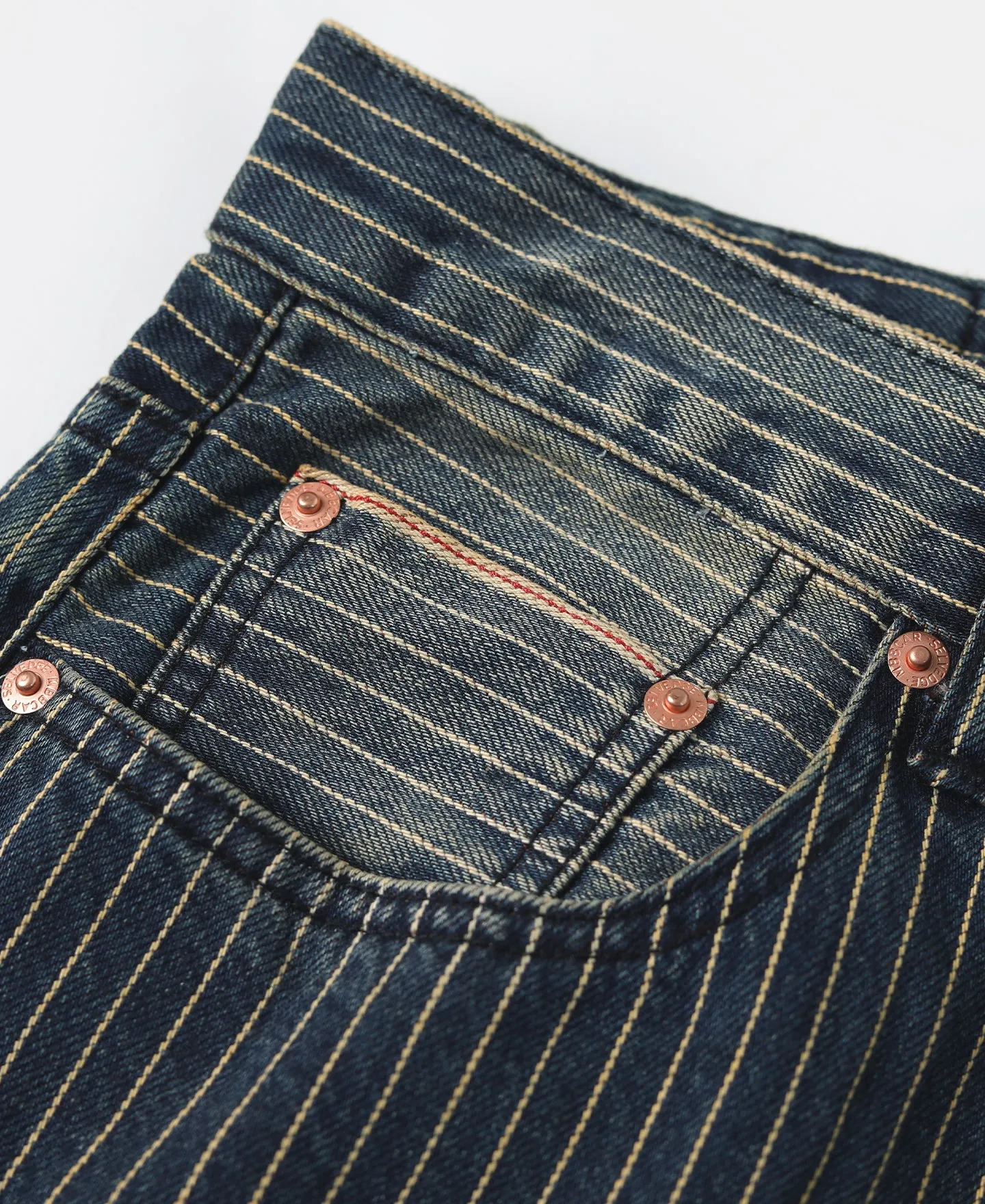 13 oz Faded Selvedge Stripe Taper Jeans