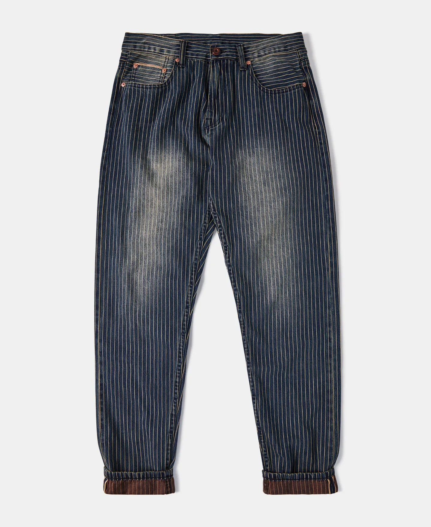 13 oz Faded Selvedge Stripe Taper Jeans