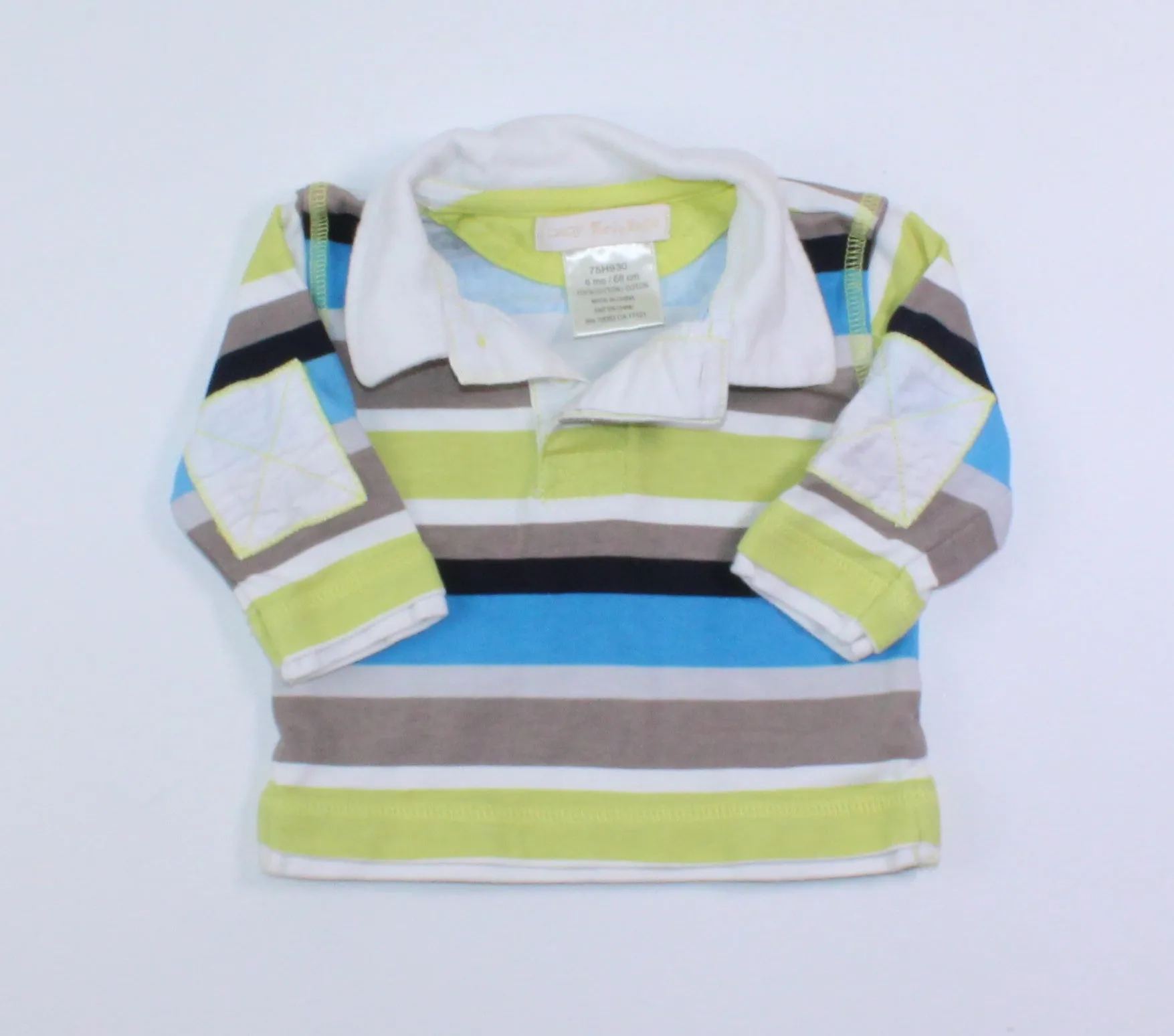 BABY KRICKETS STRIPED POLO SHIRT 6M EUC