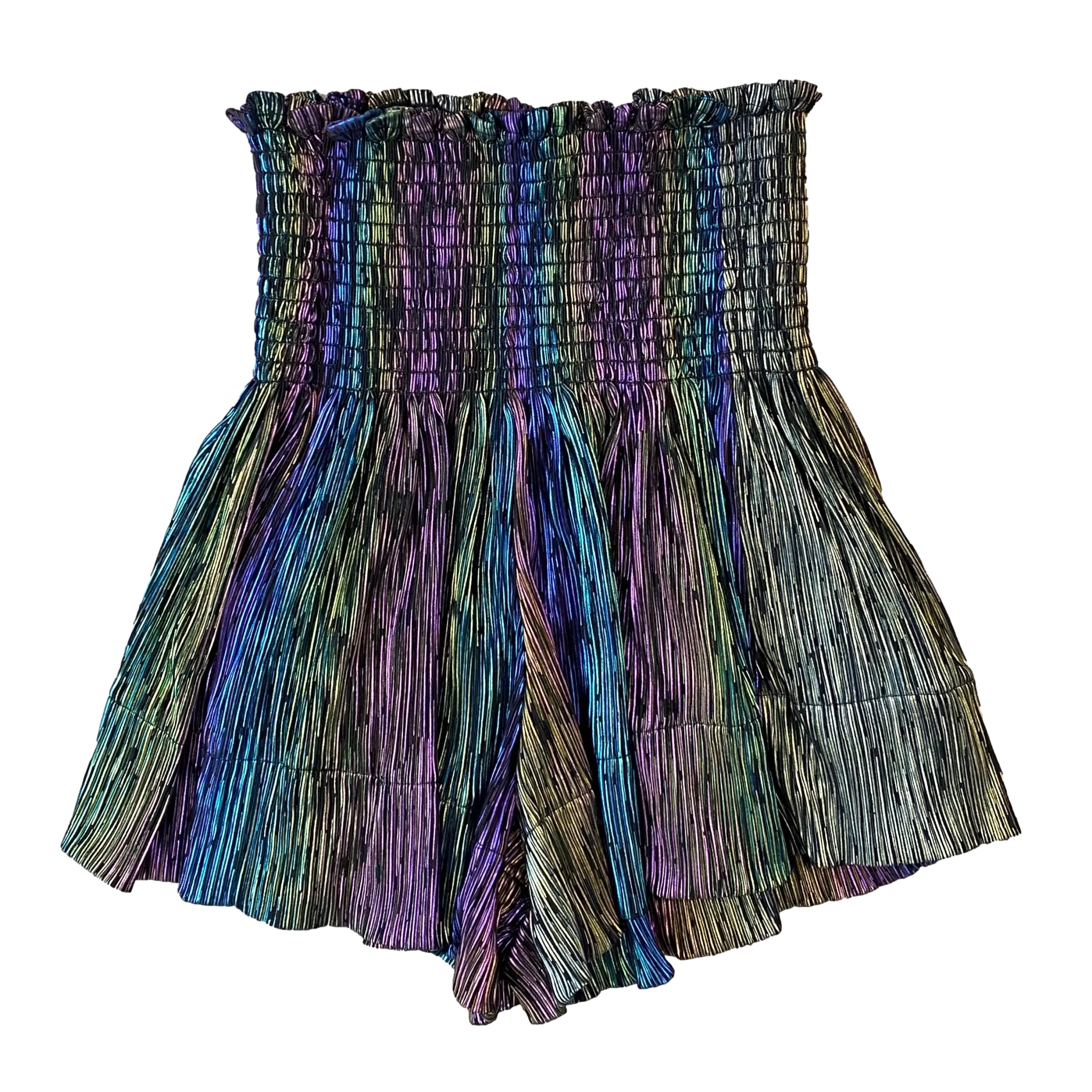 Black Rainbow Pleat Swing Short