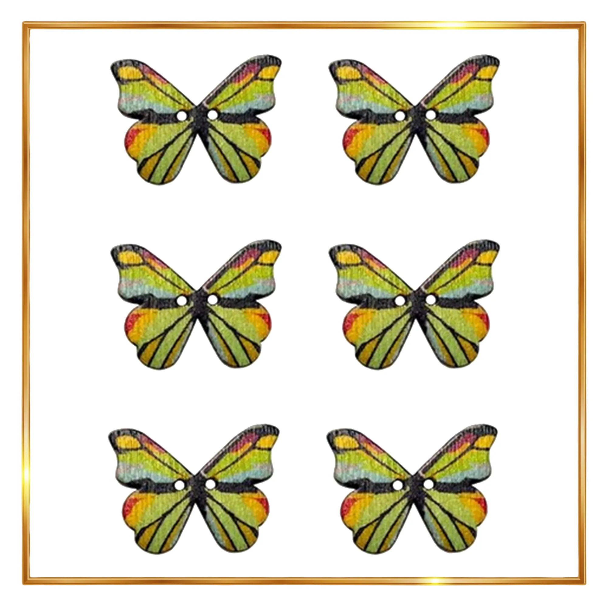 Butterfly Wooden Buttons(Pack of 6 Buttons)