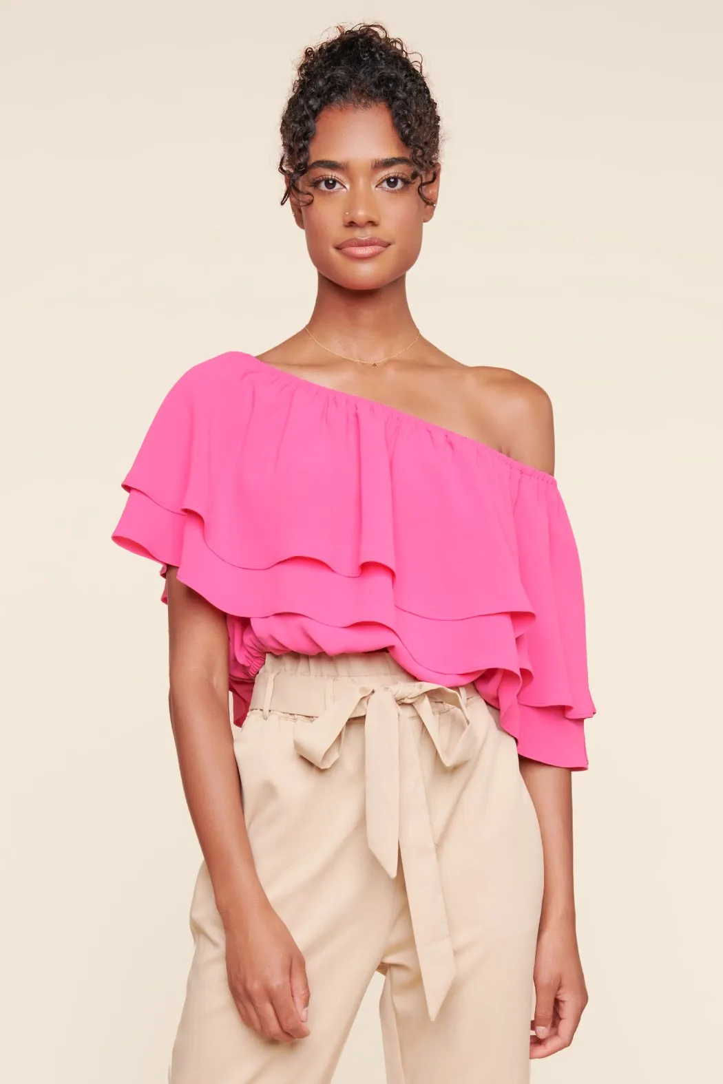 Charmer One Shoulder Ruffle Top