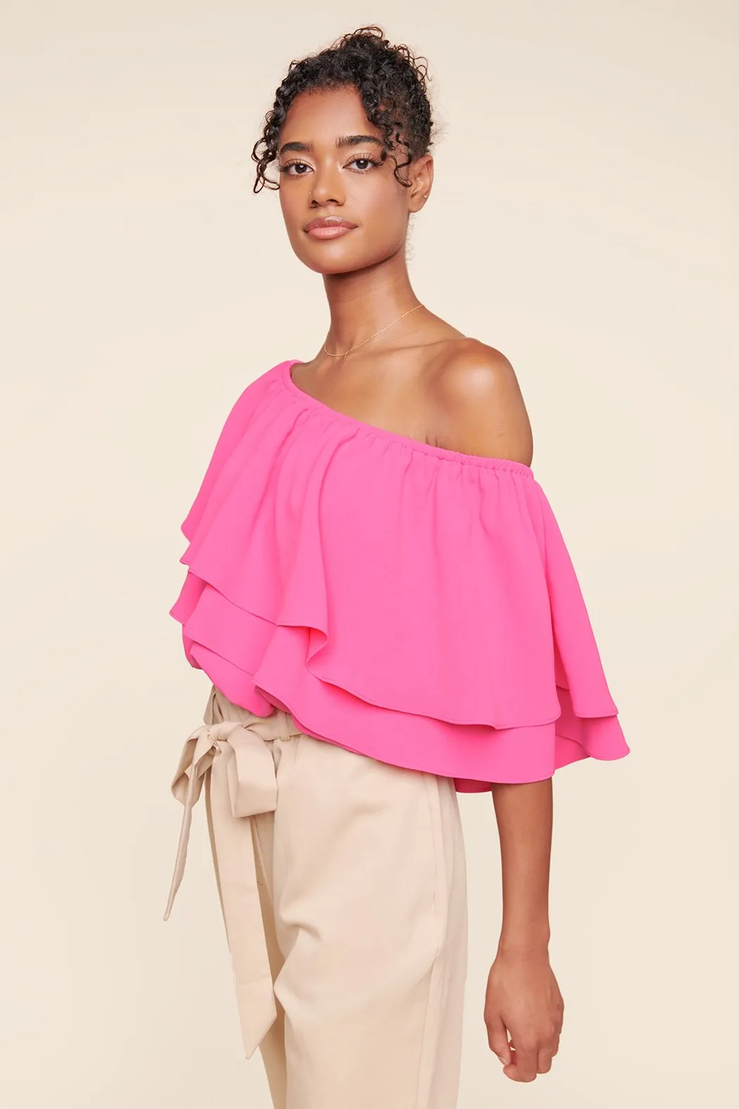 Charmer One Shoulder Ruffle Top