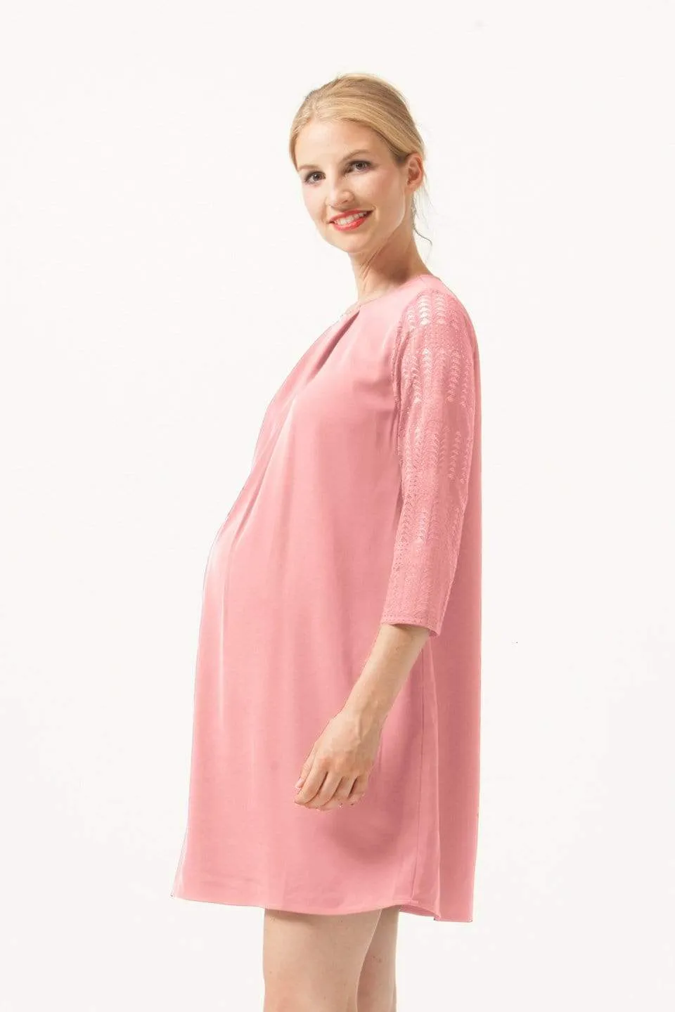 Elly Nursing Dress Coral Blush