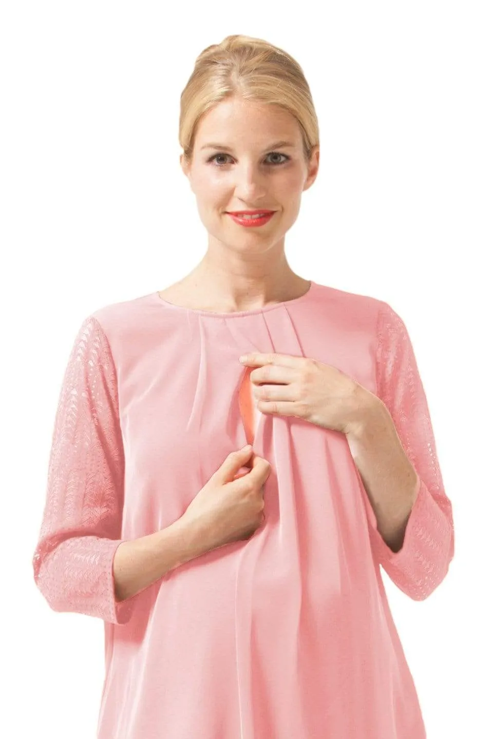 Elly Nursing Dress Coral Blush