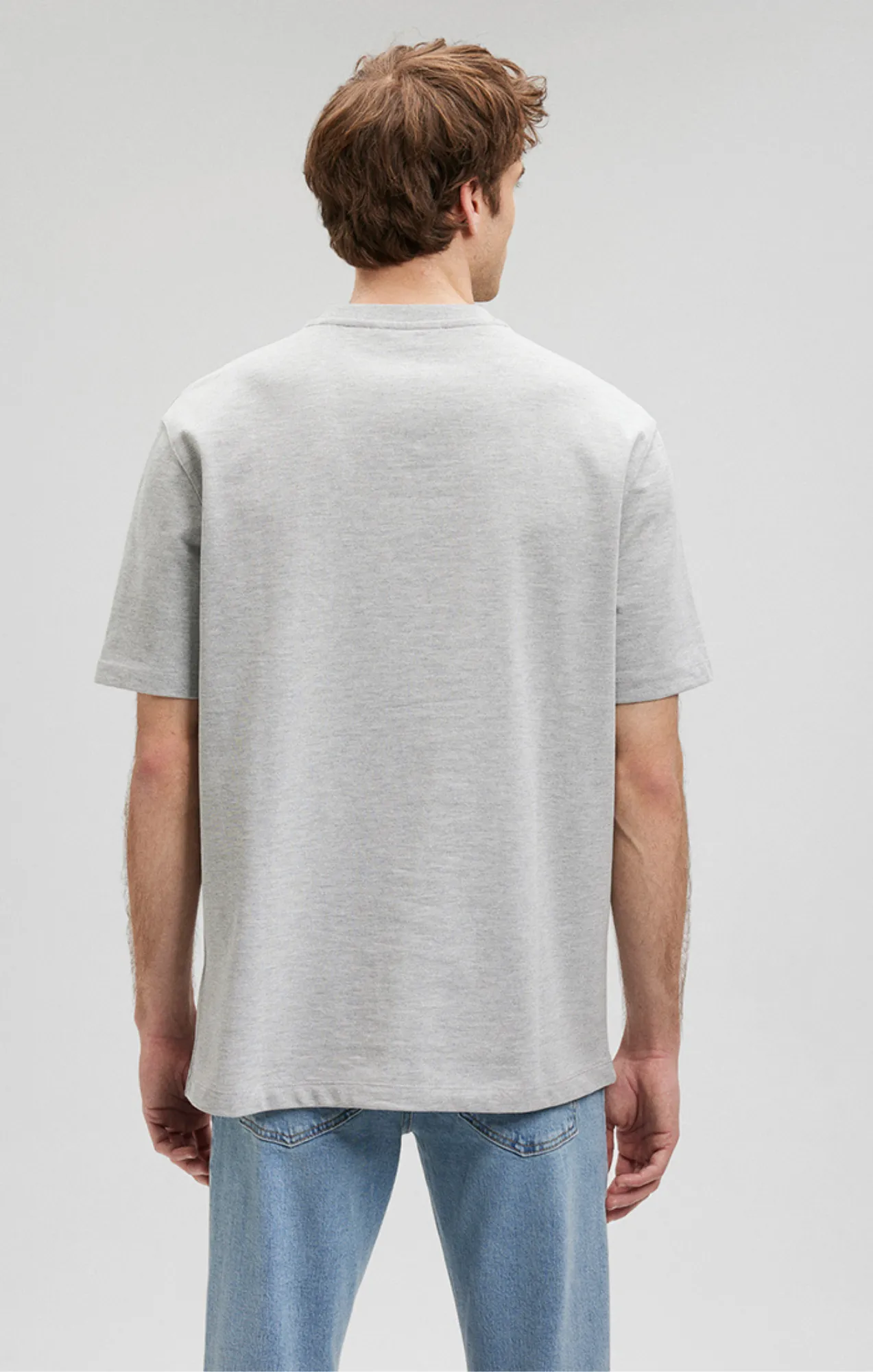 HEAVY WEIGHT T-SHIRT IN GREY MELANGE