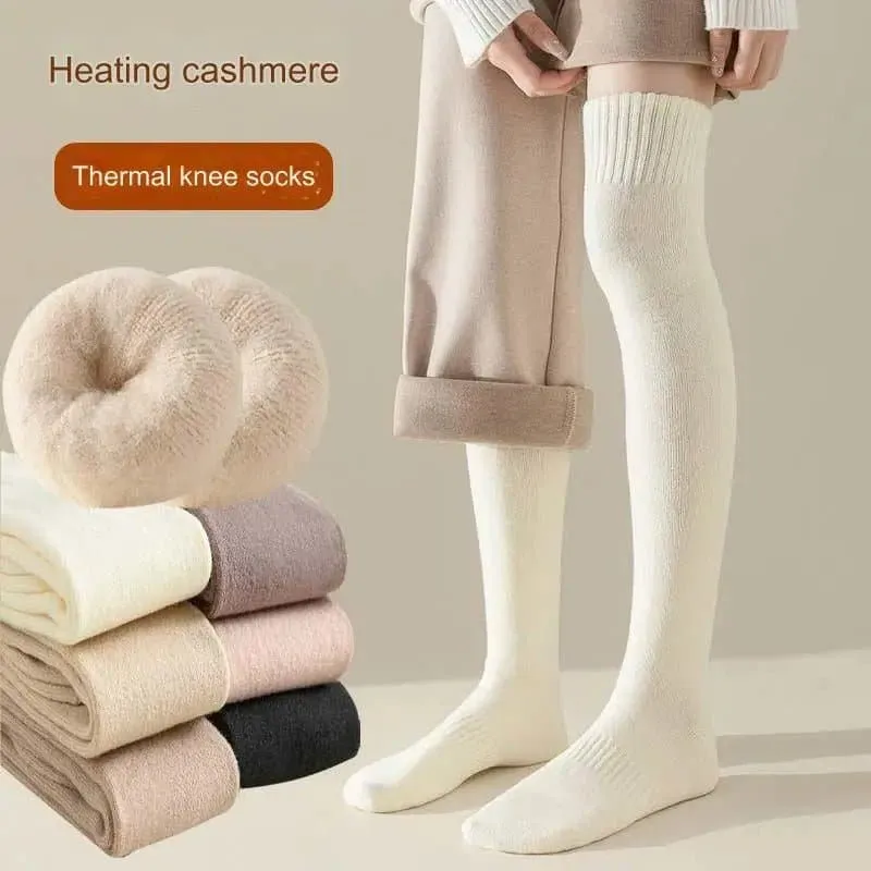 Merino Wool Over-The-Knee Socks Set - Pack of 3 Pairs of Warm and Cozy Stockings