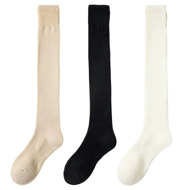 Merino Wool Over-The-Knee Socks Set - Pack of 3 Pairs of Warm and Cozy Stockings