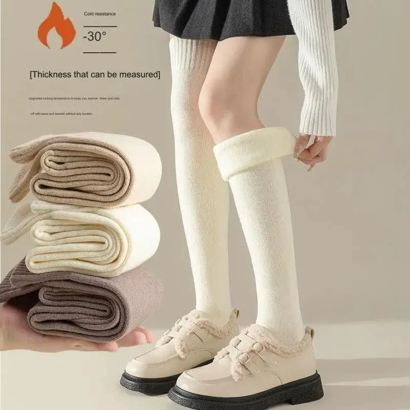 Merino Wool Over-The-Knee Socks Set - Pack of 3 Pairs of Warm and Cozy Stockings