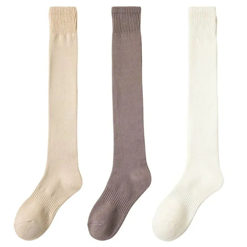 Merino Wool Over-The-Knee Socks Set - Pack of 3 Pairs of Warm and Cozy Stockings