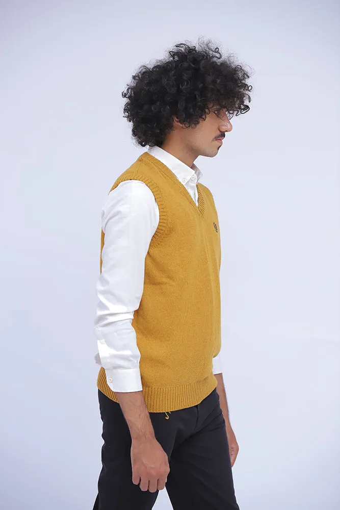 Mustard Sleeveless Sweaters