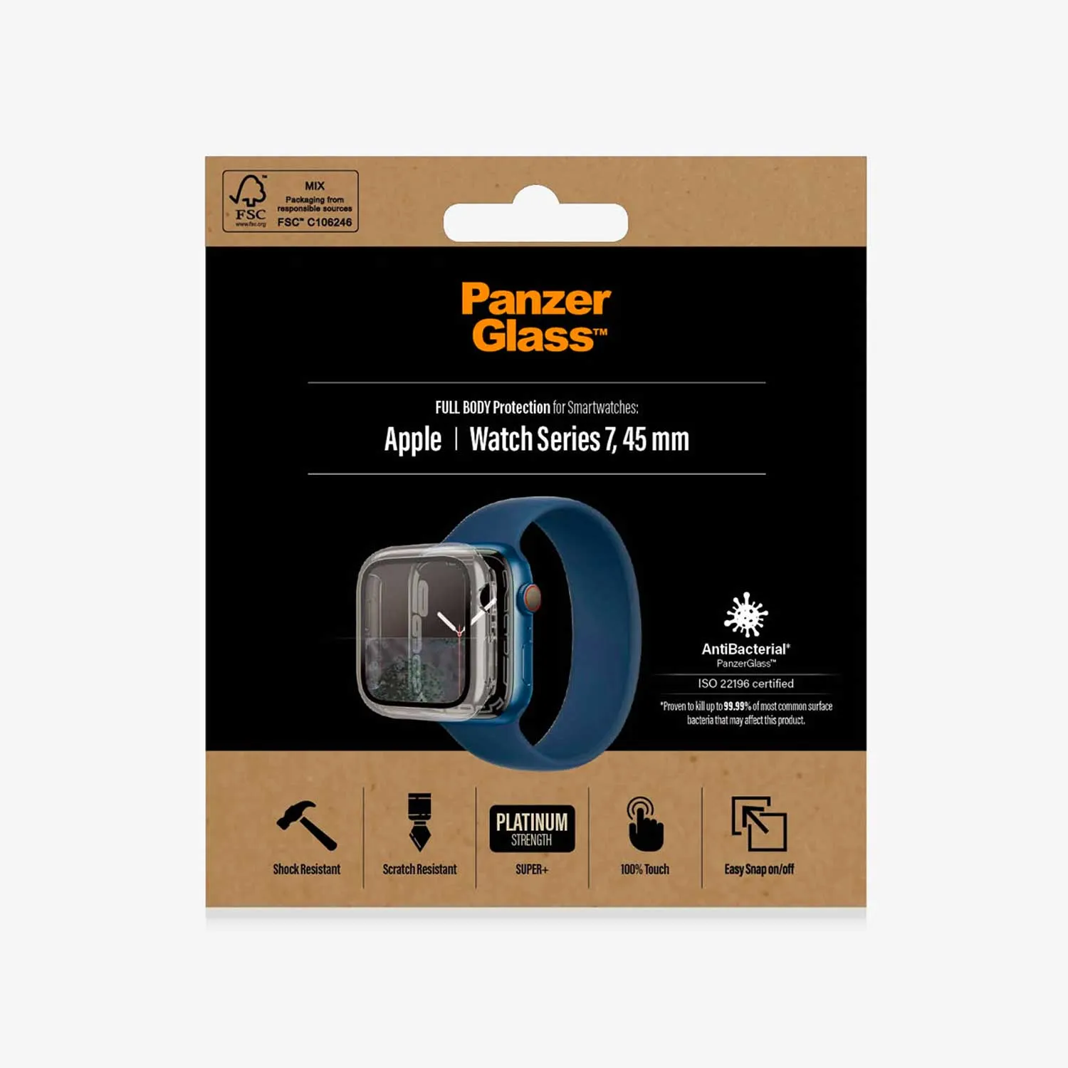 PanzerGlass Apple watch 9 / 8 / 7 45mm Full Body Screen Protector Clear