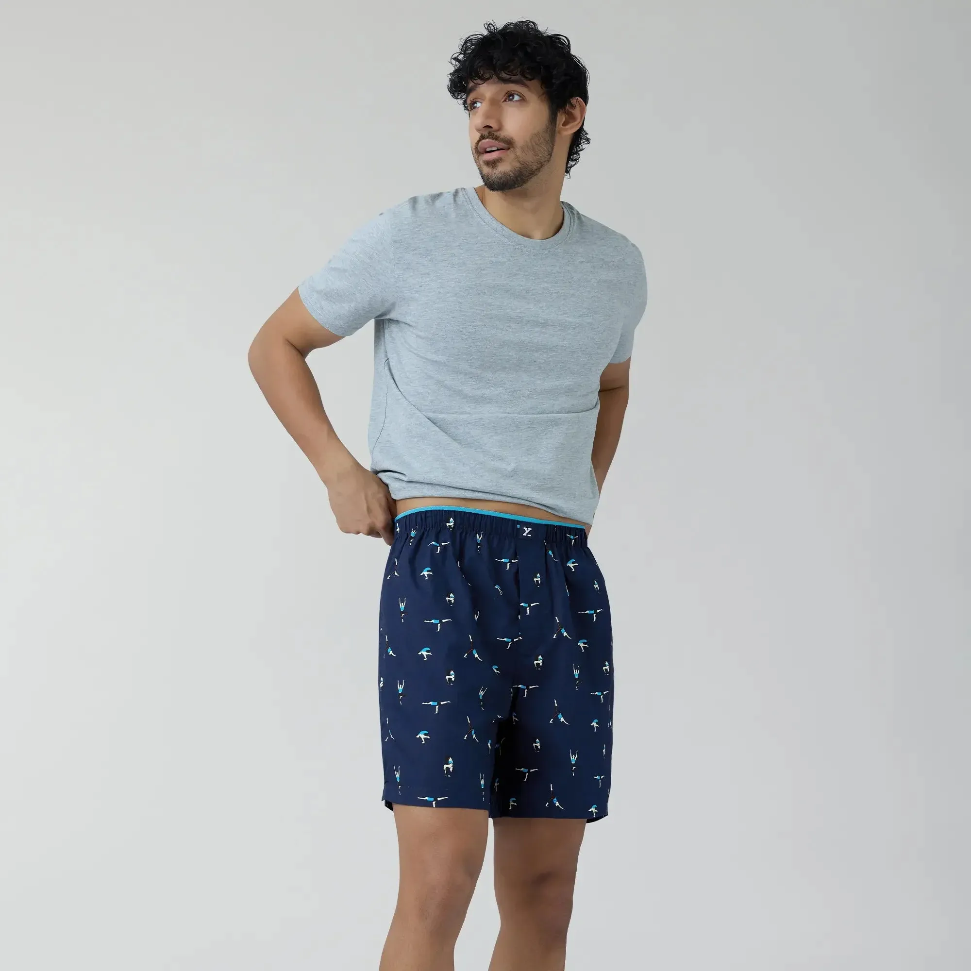 Renew Combed Cotton Boxer Shorts Midnight Blue