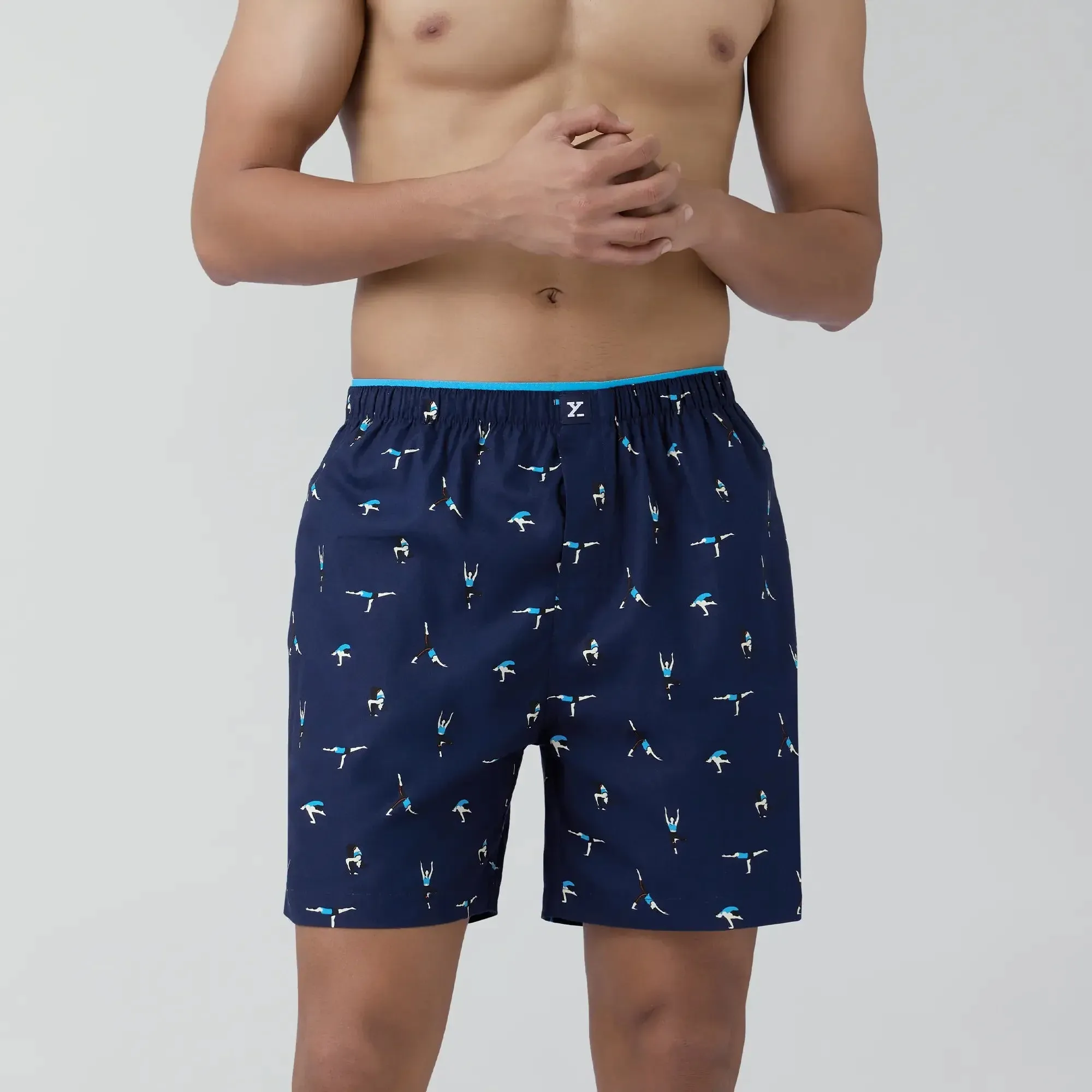 Renew Combed Cotton Boxer Shorts Midnight Blue