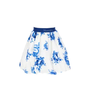 Rose Print Midi Skirt