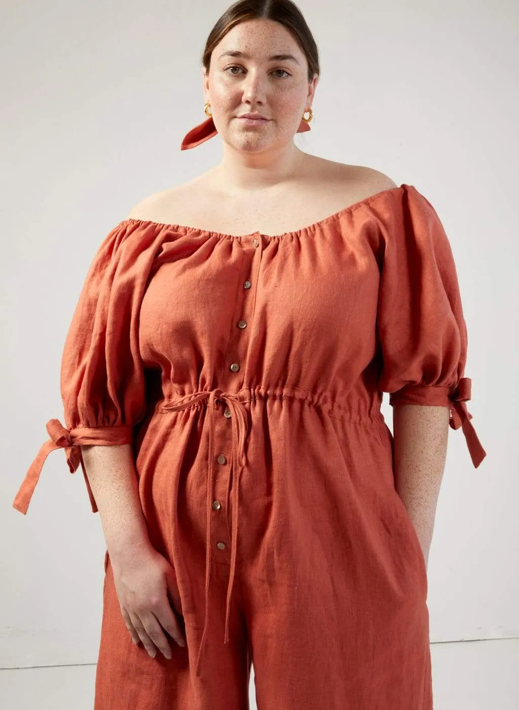 Terracotta Linen Jumpsuit