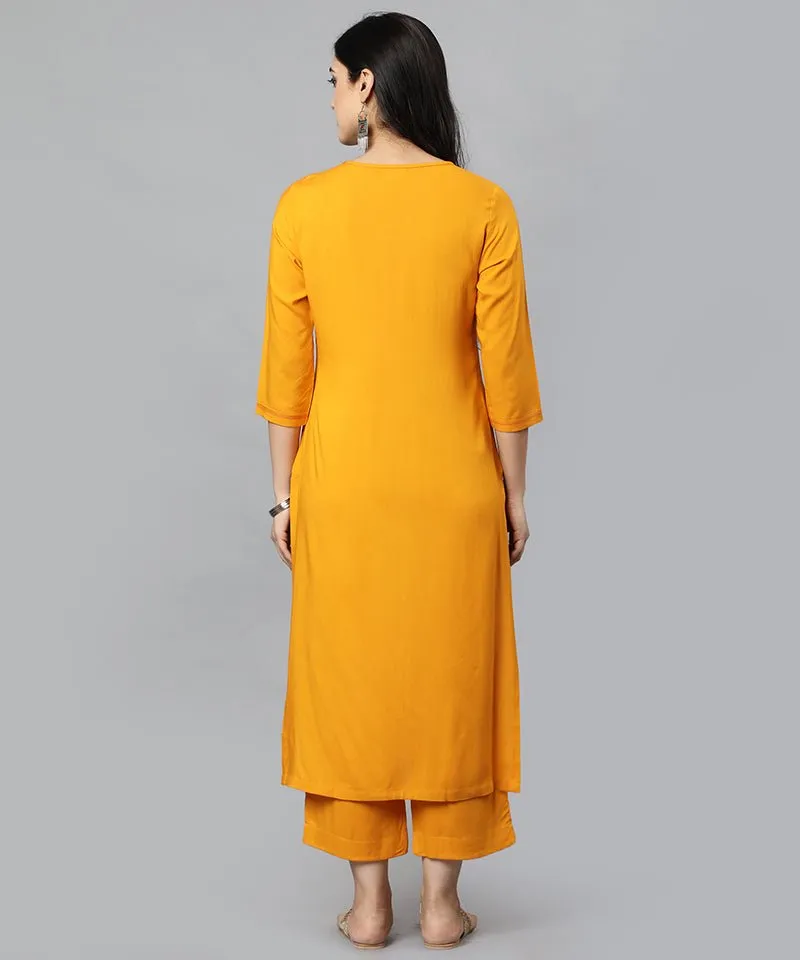 Yellow Angoori Kurta Pants Set